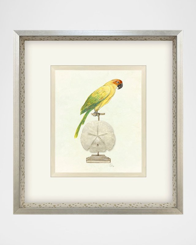 "Treasure Parrot III" Hand-Embellished Giclee by PopJoy Studio
